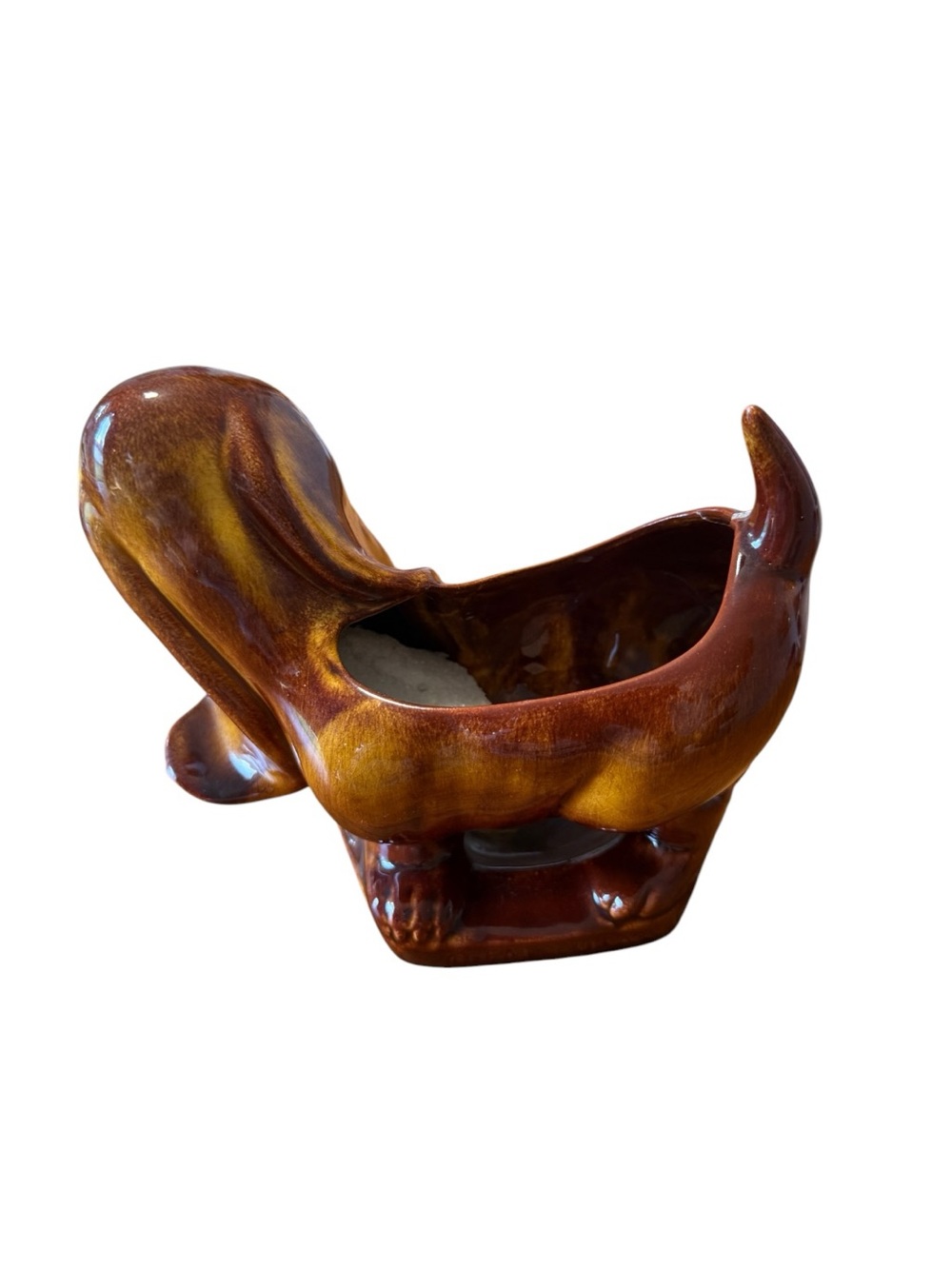 McFarlin Hickok Brown Basset Hound Puppy Dog Planter Ceramic Mid-Century Wear - Picture 3 of 10